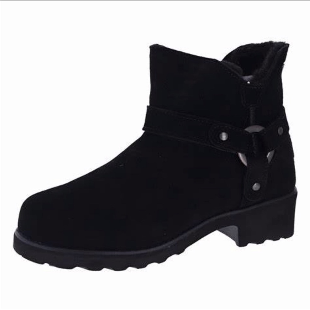 Bearpaw Anna Black Suede Moto boots